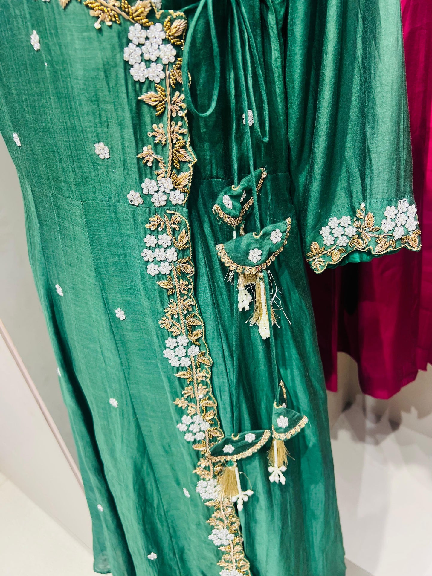 Mul Chanderi Angrakha Anarkali Set