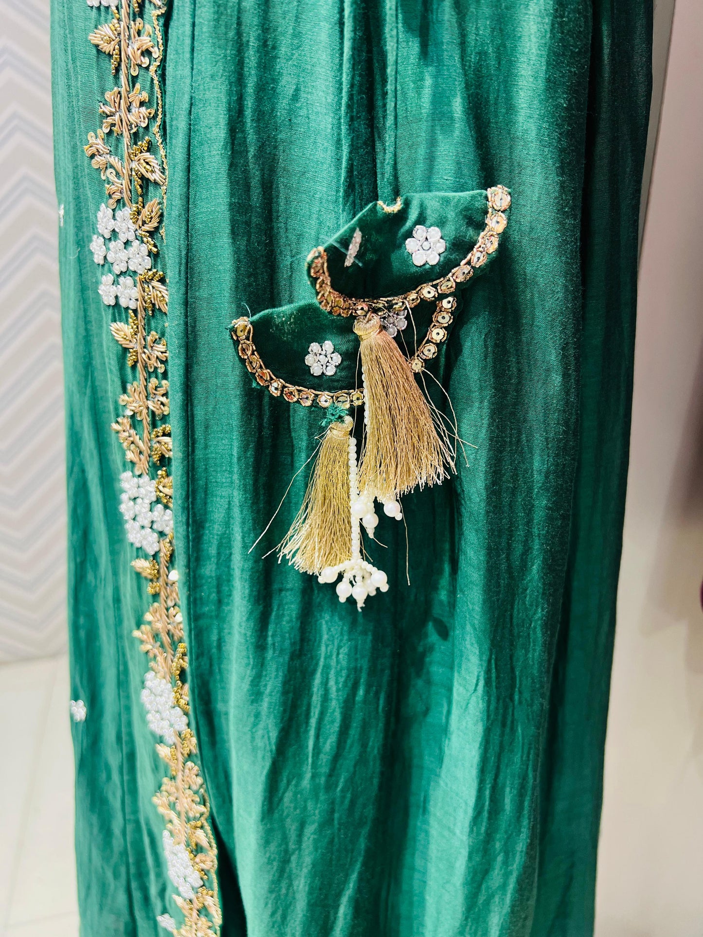 Mul Chanderi Angrakha Anarkali Set